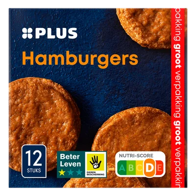PLUS Hamburgers Doos 4 st