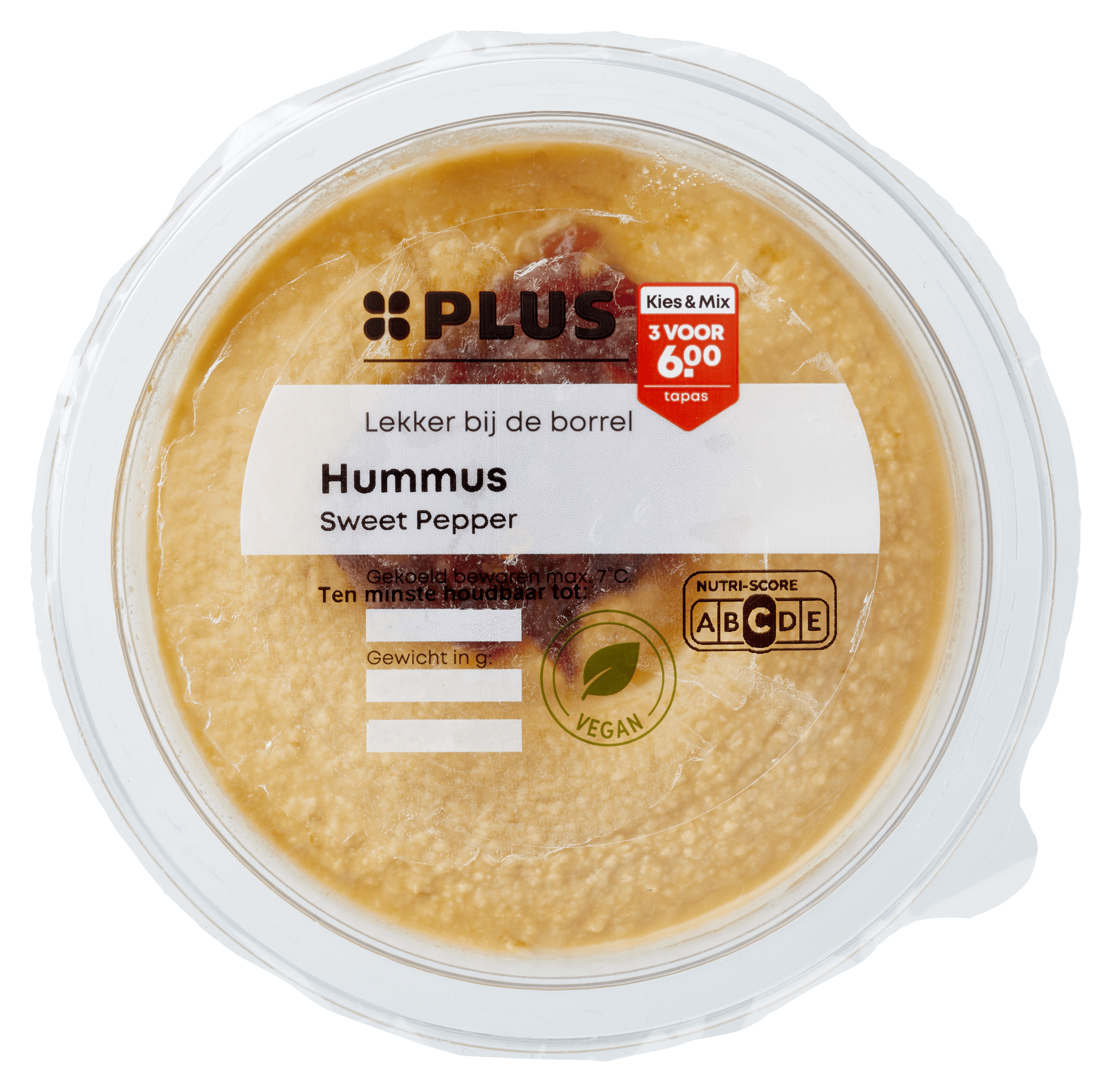 PLUS Hummus Sweet pepper Kuipje 175 g