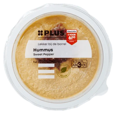 PLUS Hummus Sweet pepper Kuipje 175 g