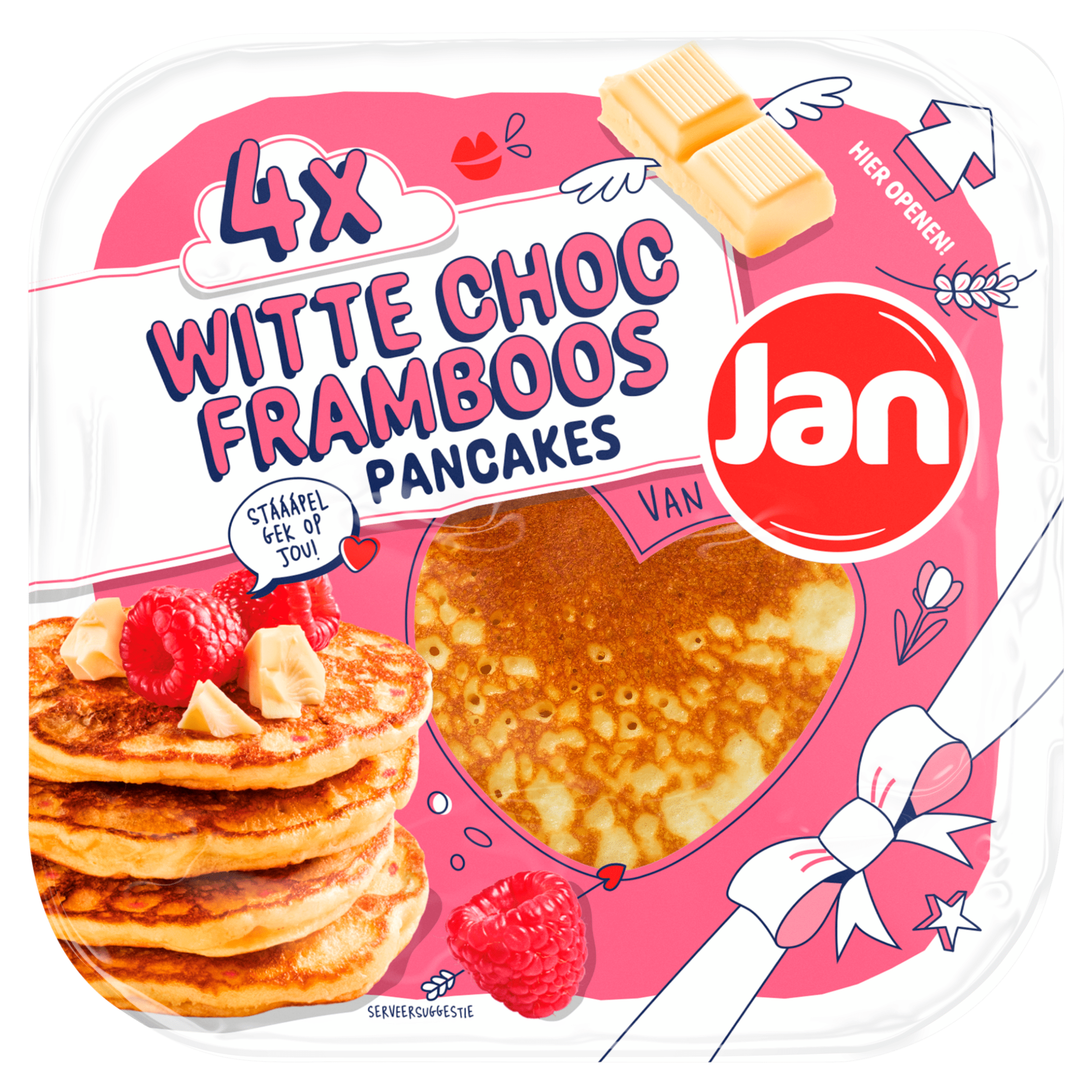 Jan American pancakes witte choc. Tray 180 g