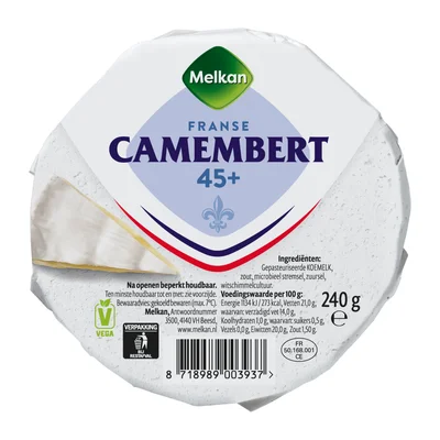 Melkan Camembert 50+ 240 gram Wikkel 240 g