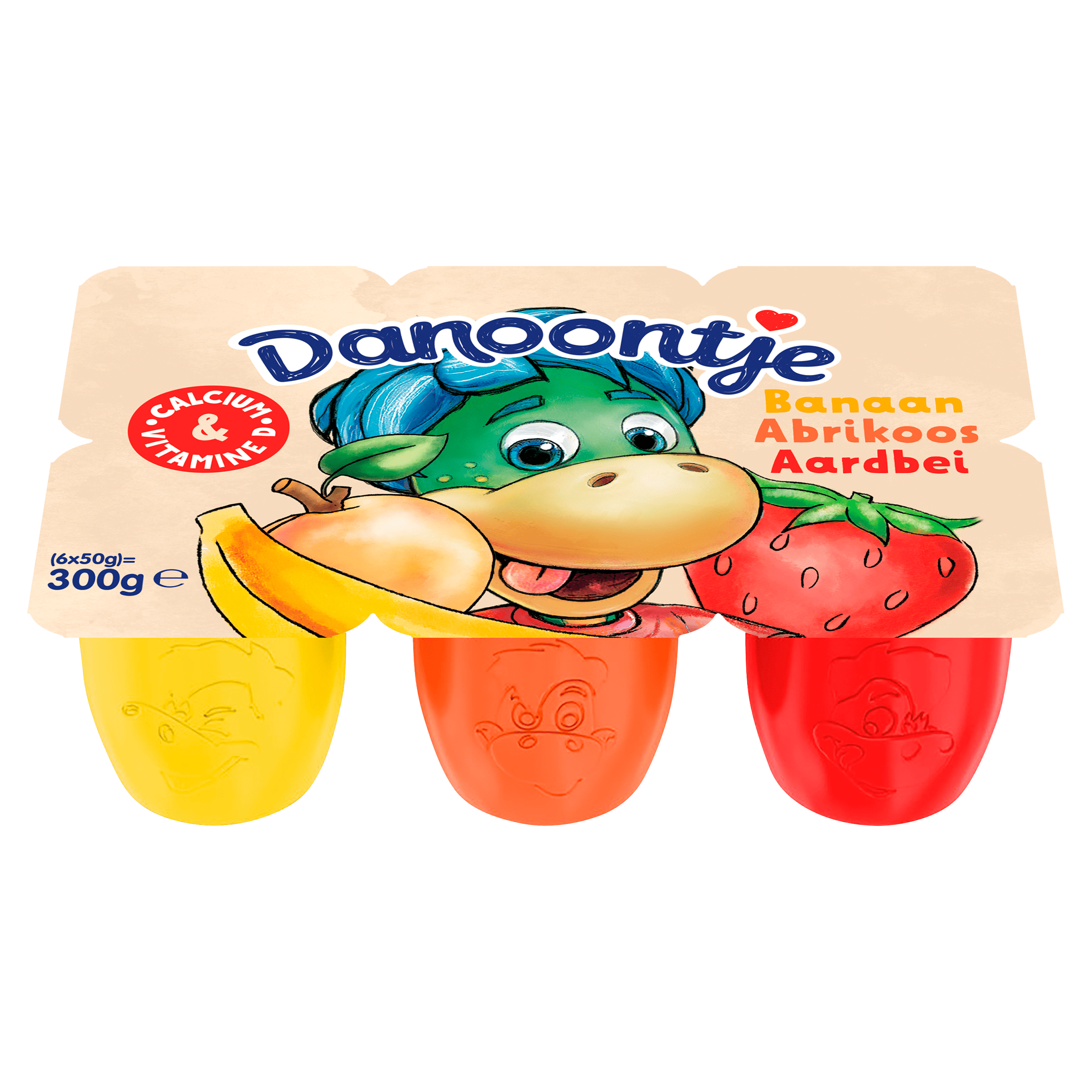 Danoontje Fruitkwark Banaan Aardbei Abrikoos Set 300 g