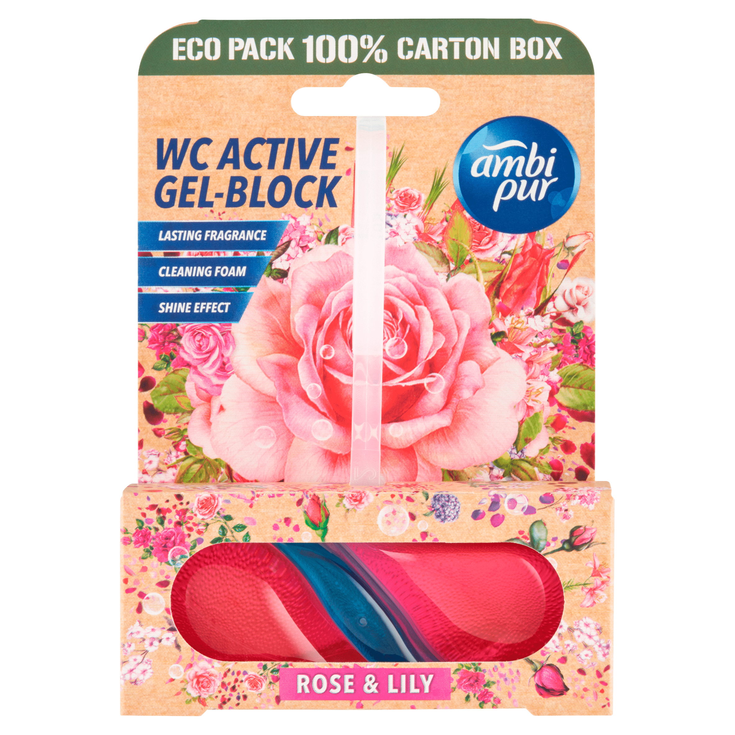 Ambipur Toiletblok Tri-Gel rose and lily Doos 1 st