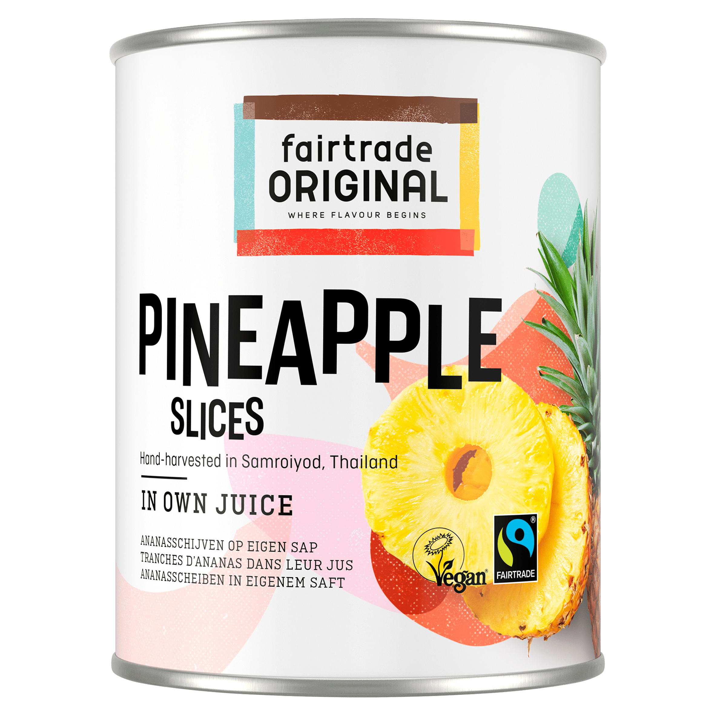 Fairtrade Original Pineapple slices in own juice, vegan Blik 565 g