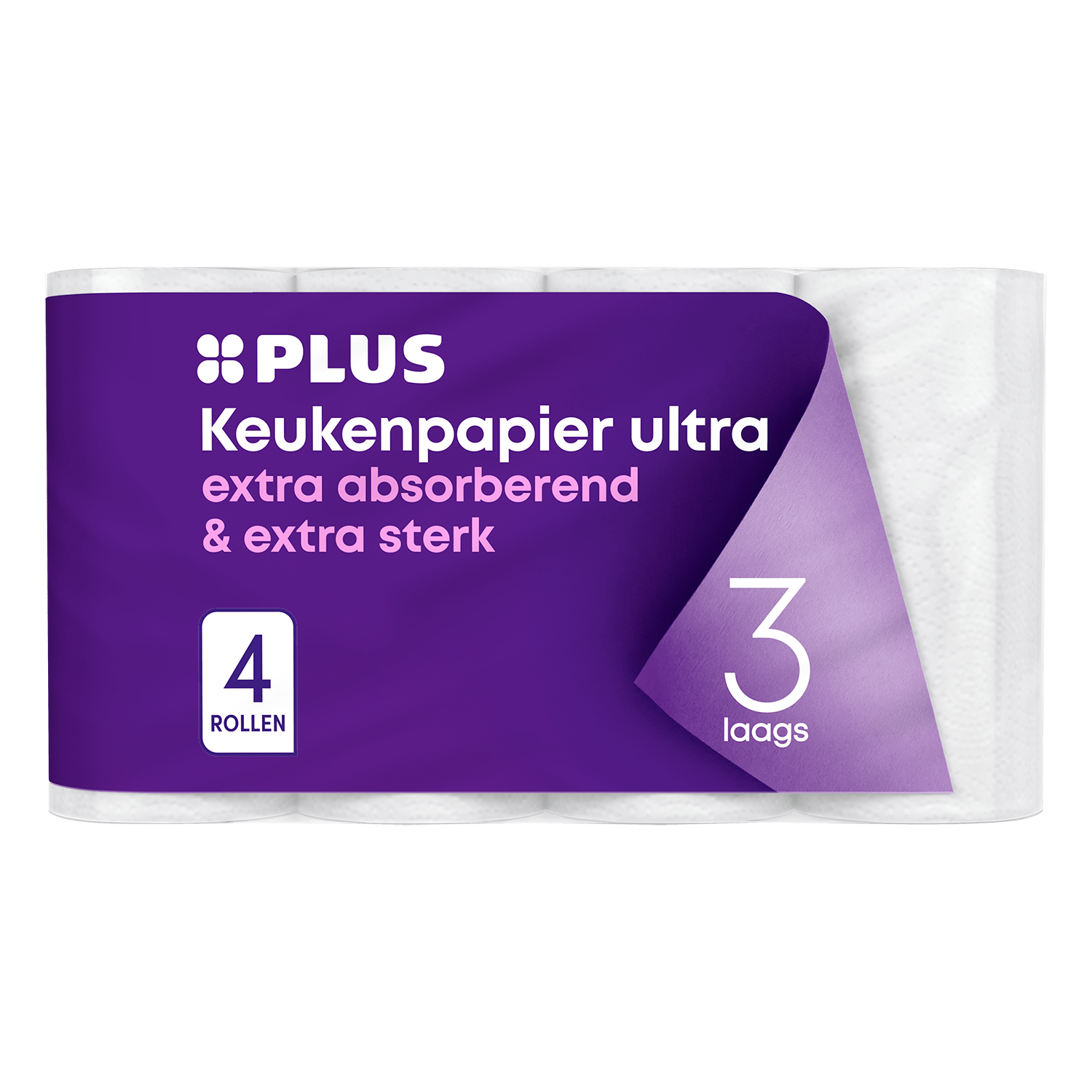 PLUS Keukenpapier (half)vel 3laags eco Zak 2 st