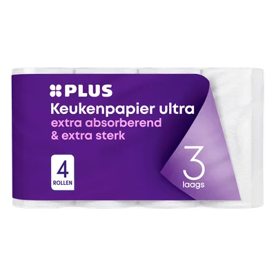 PLUS Keukenpapier (half)vel 3laags eco Zak 2 st