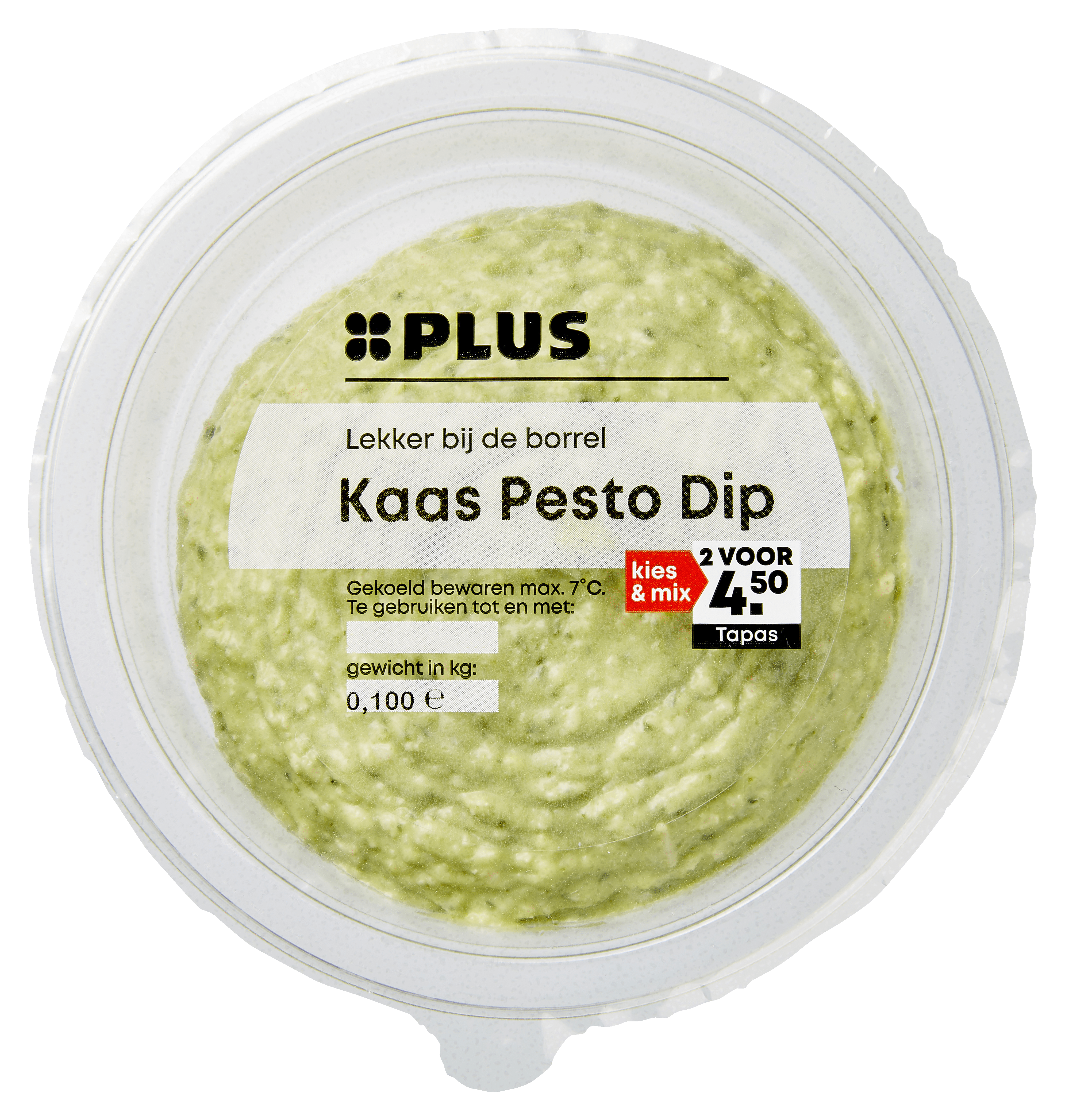 PLUS Kaas-Pesto dip Bakje 100 g