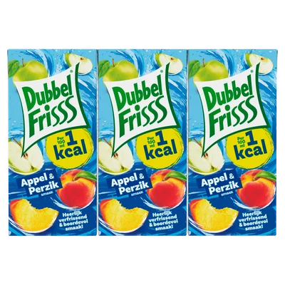 Dubbelfrisss Boost appel &amp; perzik Set 1200 ml