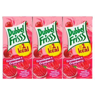 Dubbelfrisss 1Kcal Framboos &amp; cranberry Set 1200 ml