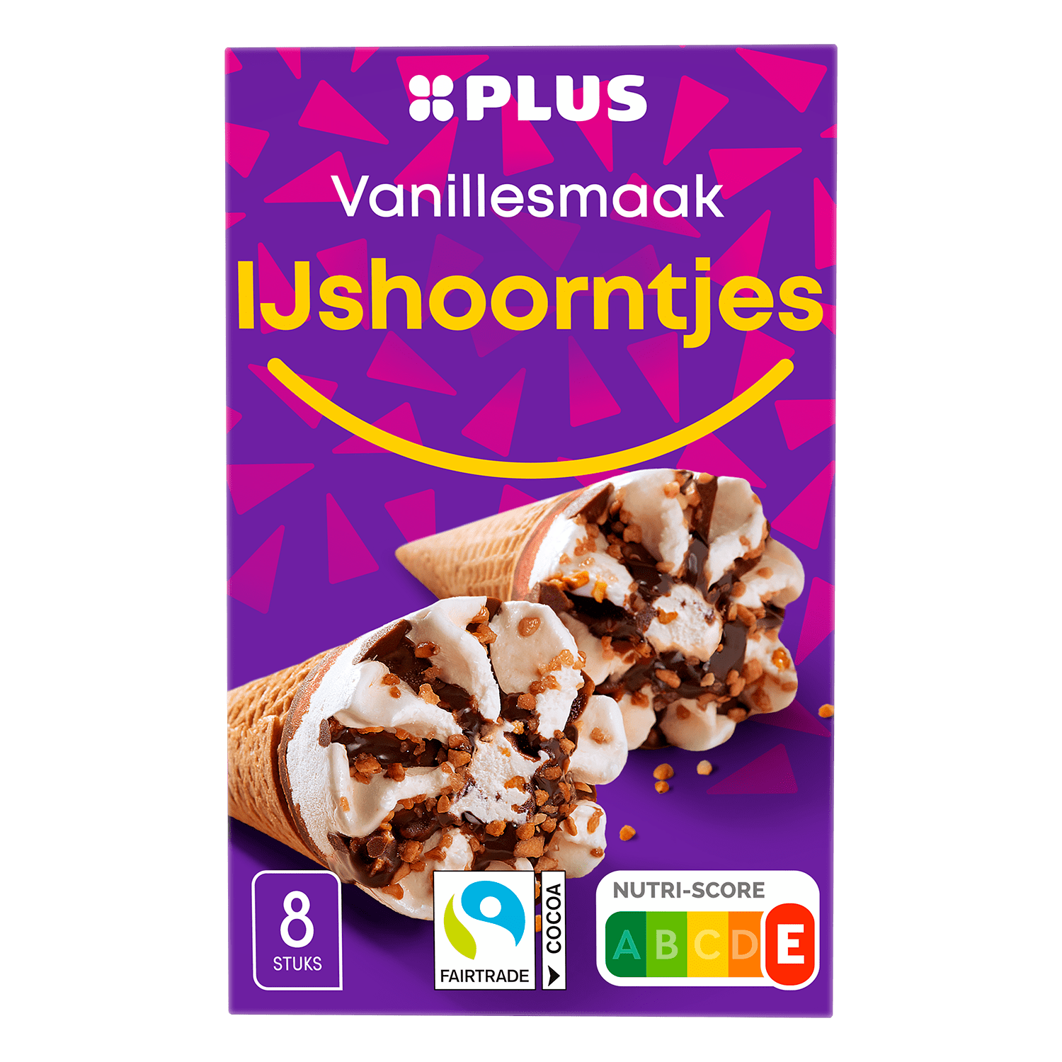 PLUS Ijshoorntjes vanille smaak Doos 556 g