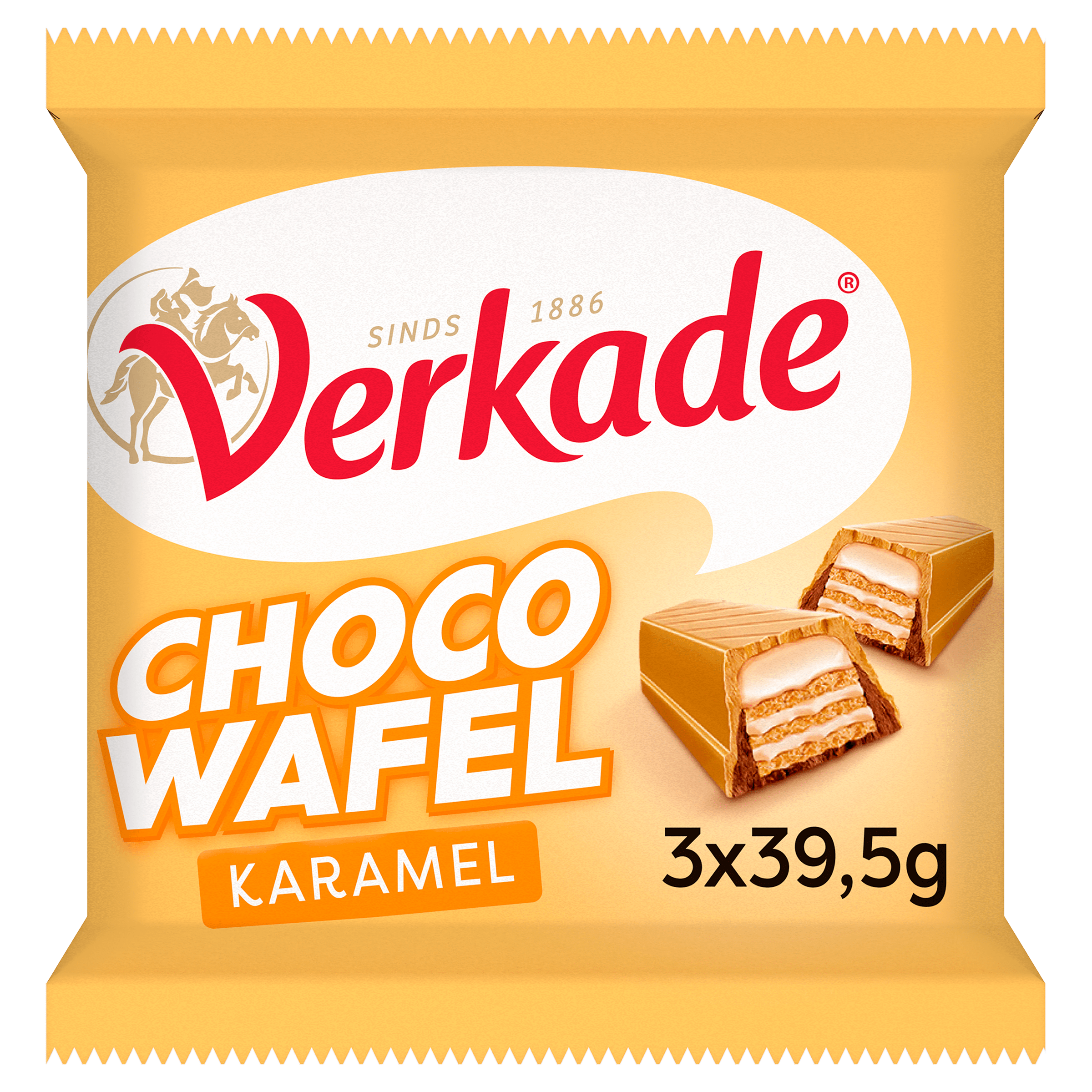 Verkade Chocowafel karamel 3-pack Wikkel 120 g