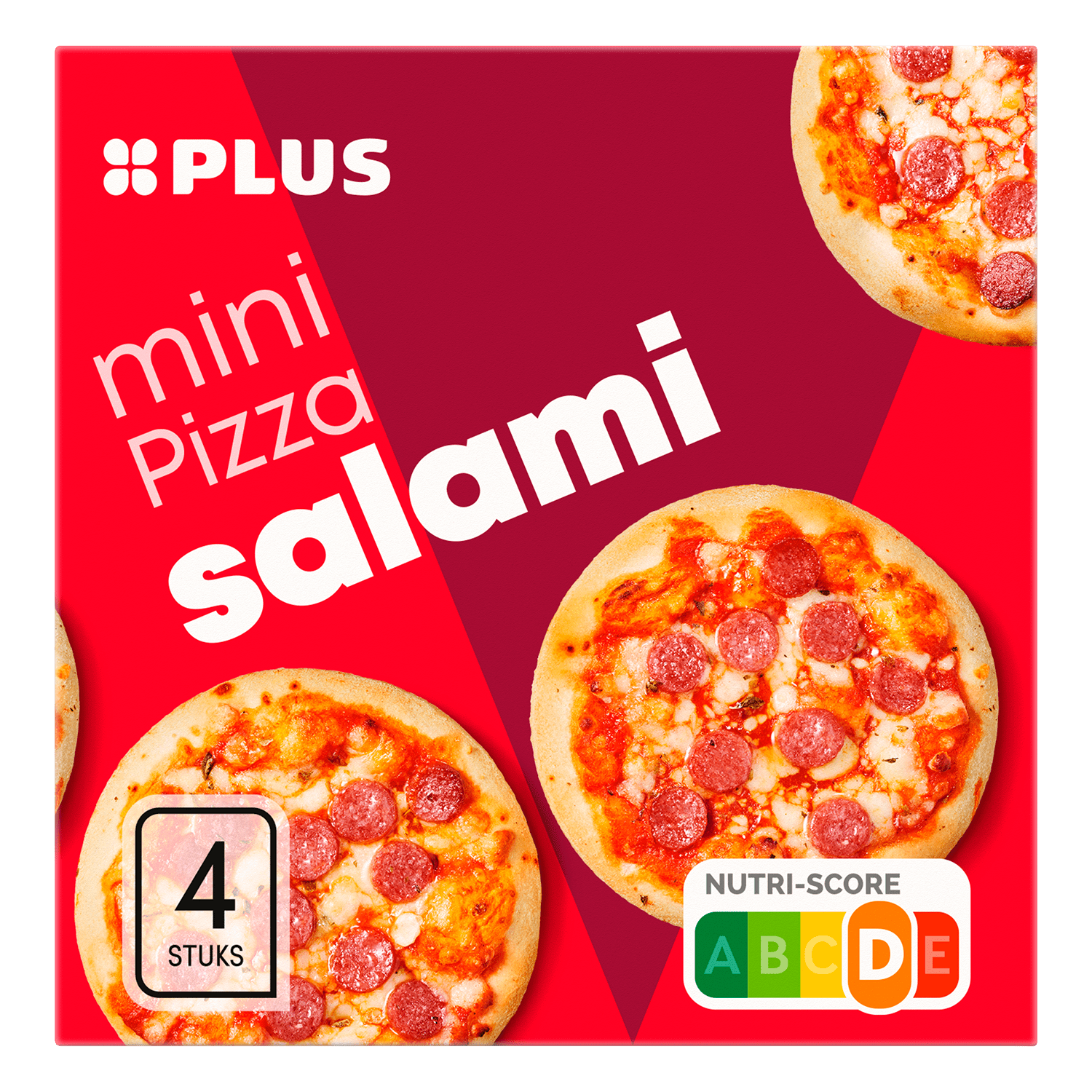 PLUS Mini pizza quattro formaggi Doos 305 g