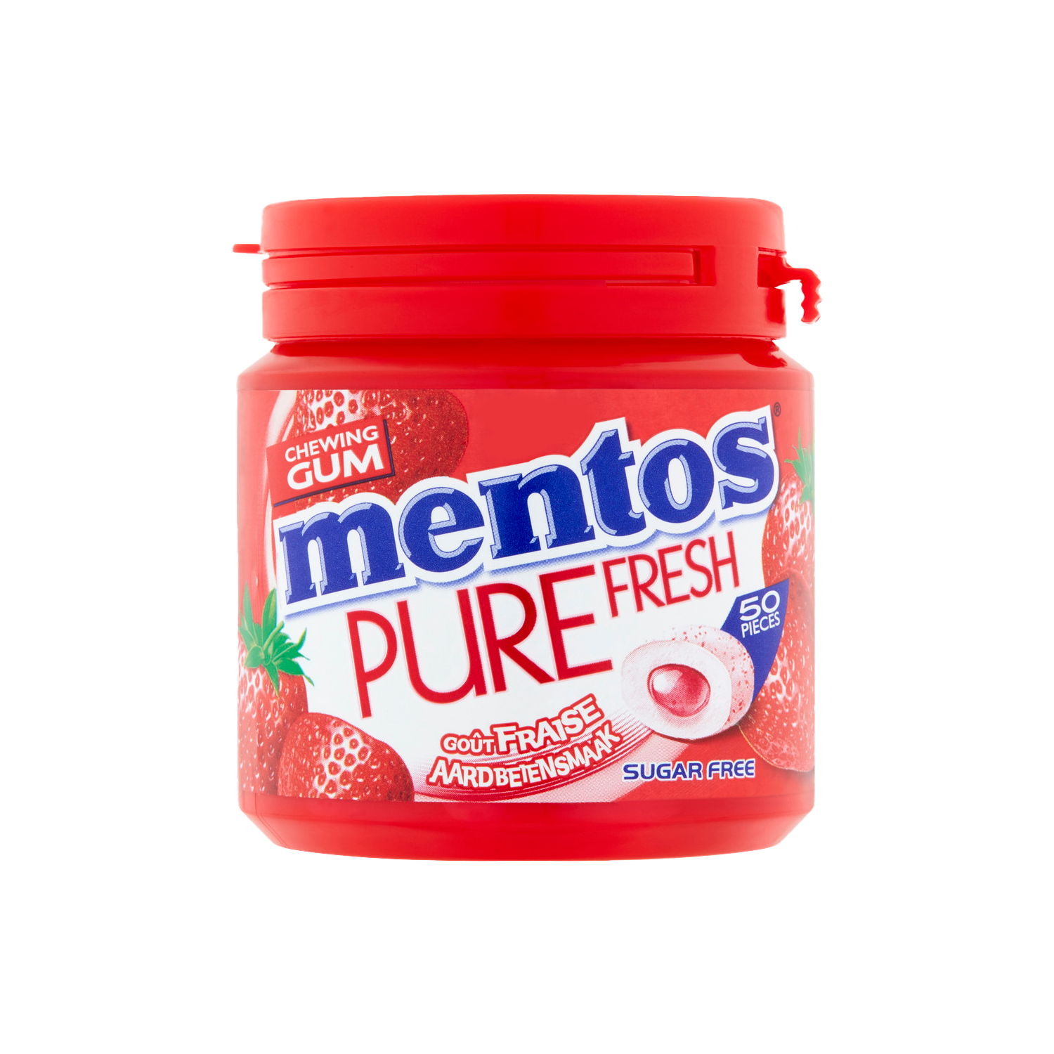 Mentos Gum pure fresh strawberry Pot 50 st