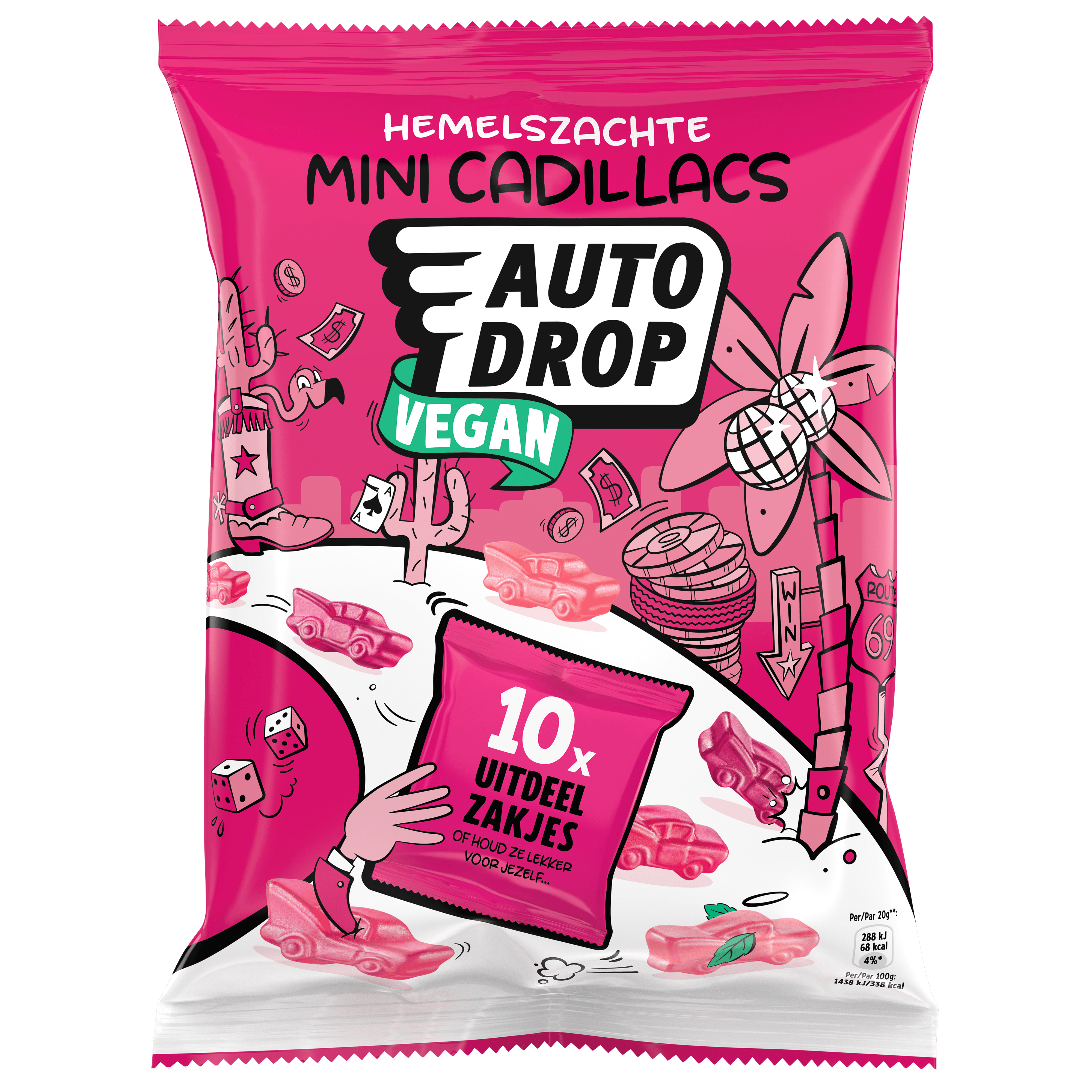 Autodrop Vegan Cadillacs Uitdeelzak Zak 200 g