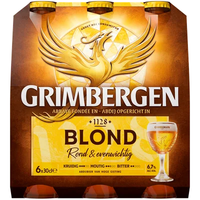 Grimbergen Blond abdijbier fles Set 1800 ml