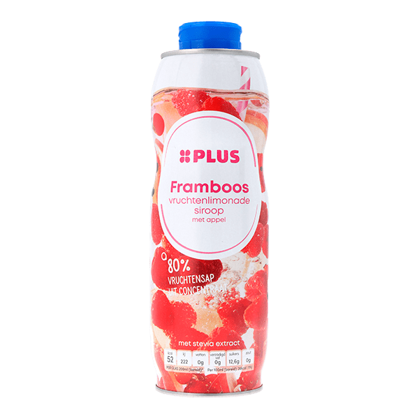 PLUS Siroop framboos Fles 750 ml