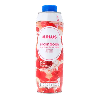 PLUS Siroop framboos Fles 750 ml