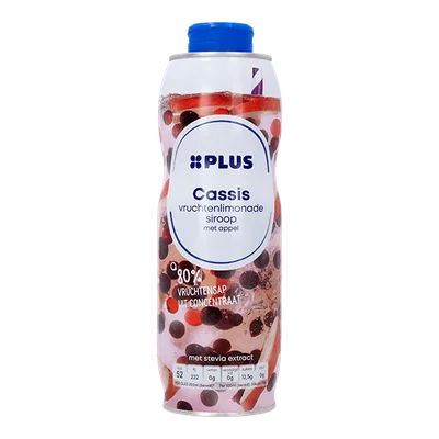 PLUS Siroop cassis Fles 750 ml