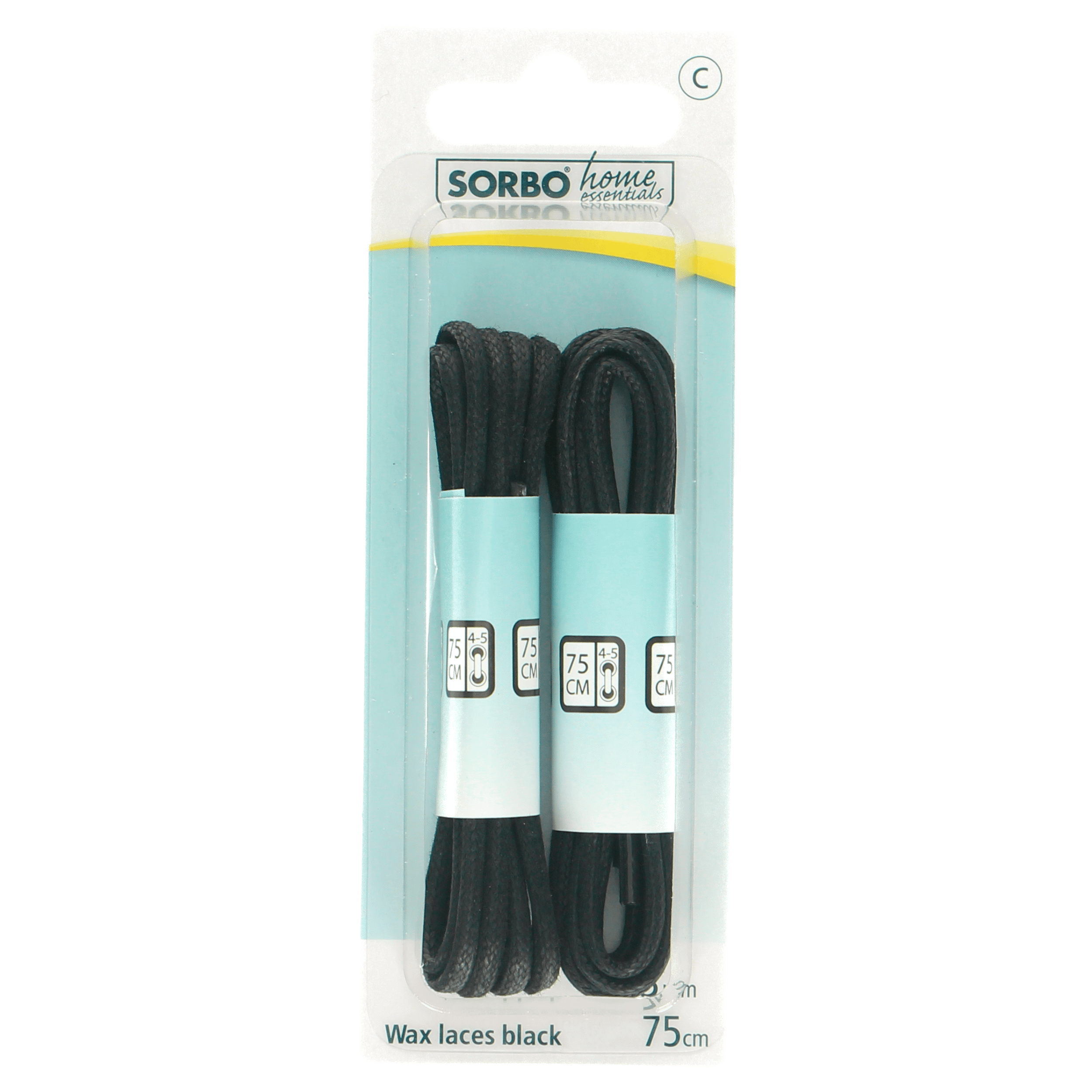 Sorbo Koordveters fijn zwart 75cm 2 paar