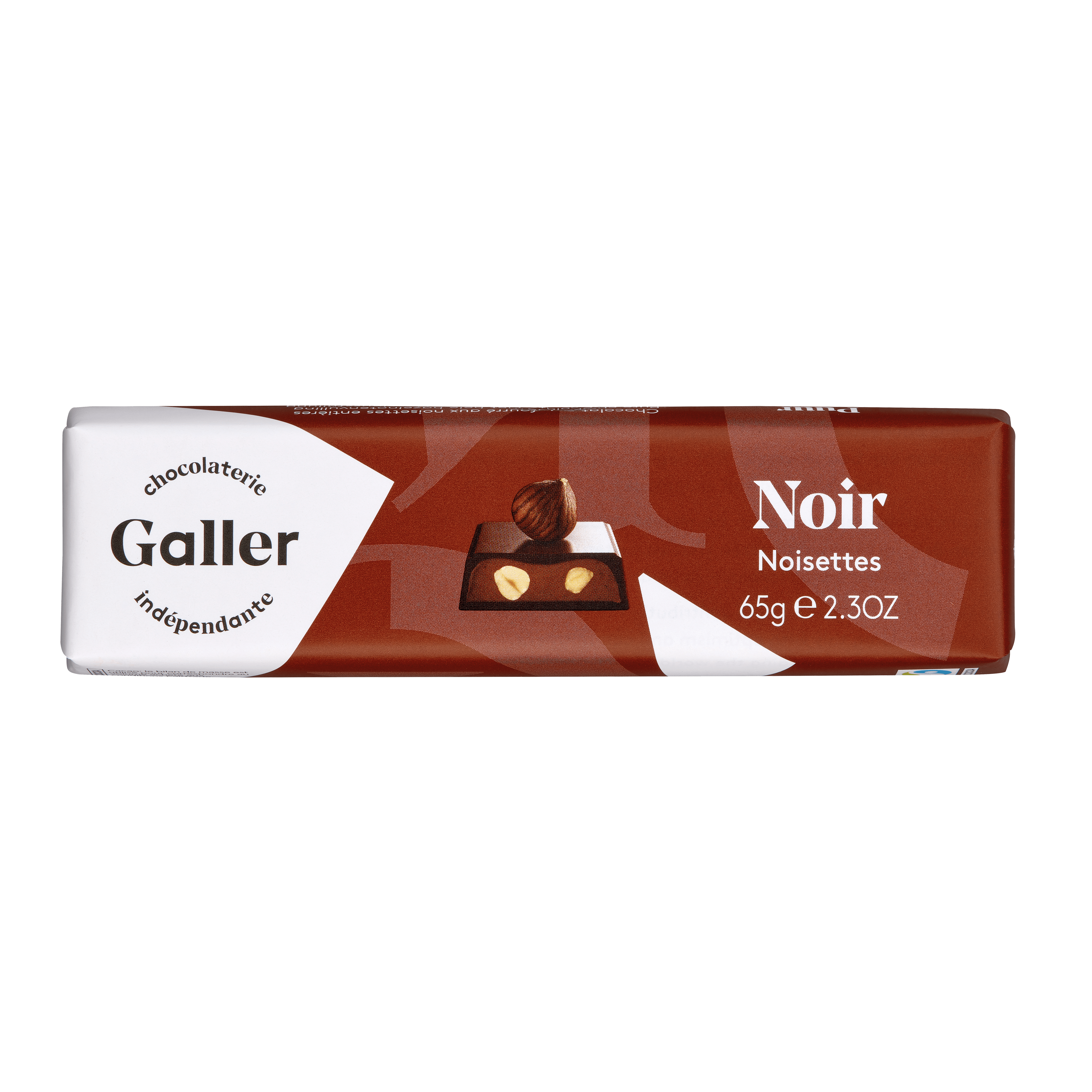 Galler Chocoladereep Puur Noisettes Wikkel 65 g