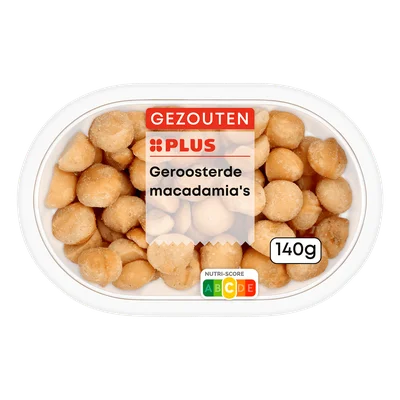 PLUS Geroosterde Macadamia's (gez) Kuipje 140 g