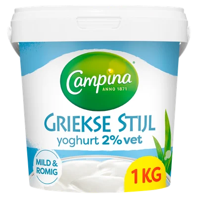 Campina Yoghurt Griekse stijl naturel 2% vet Emmer 1 kg