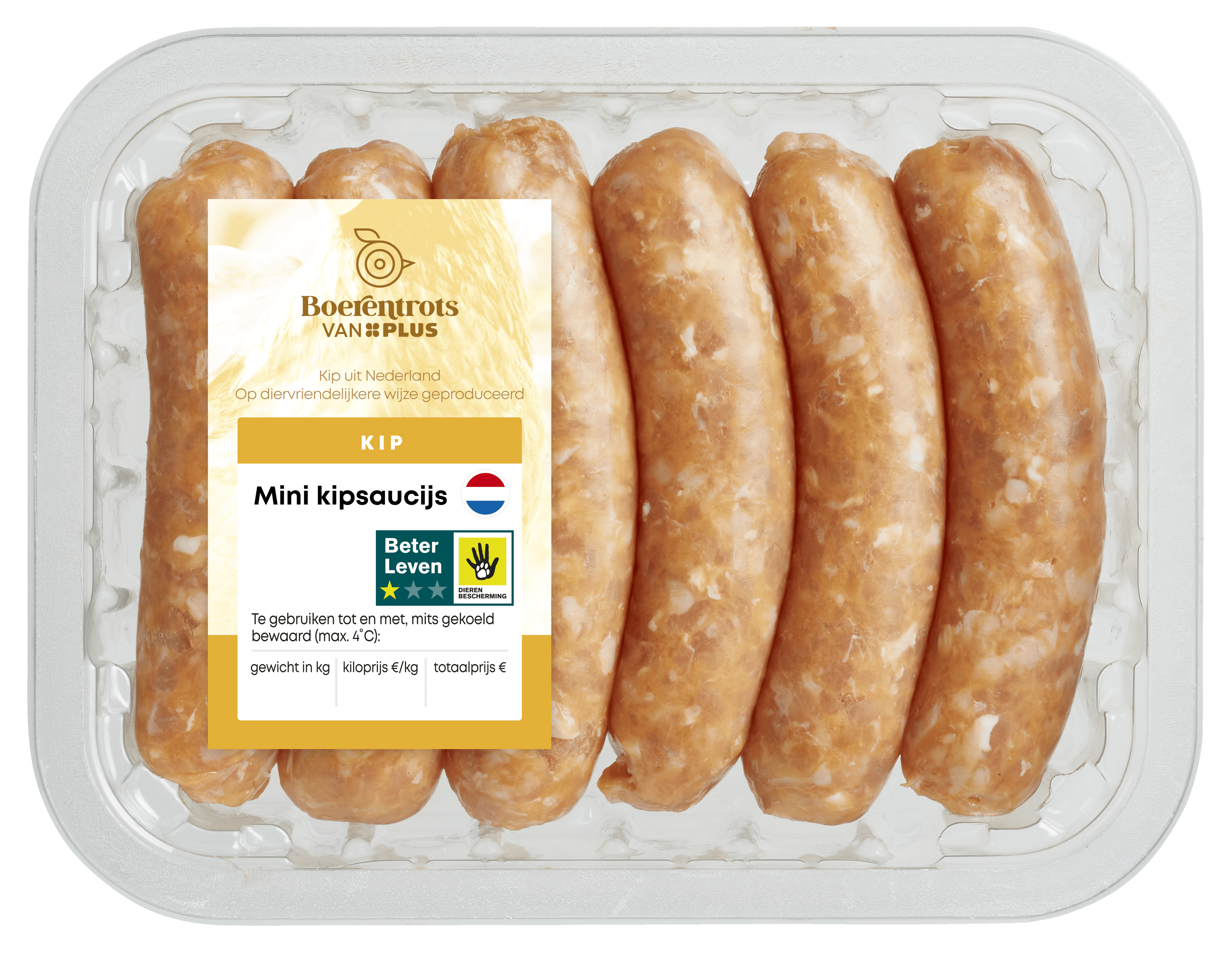 PLUS Boerentrots Mini kipsaucijs Tray 300 g