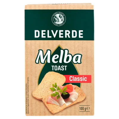 Delverde Melba toast met sesamzaadjes Doos 100 g