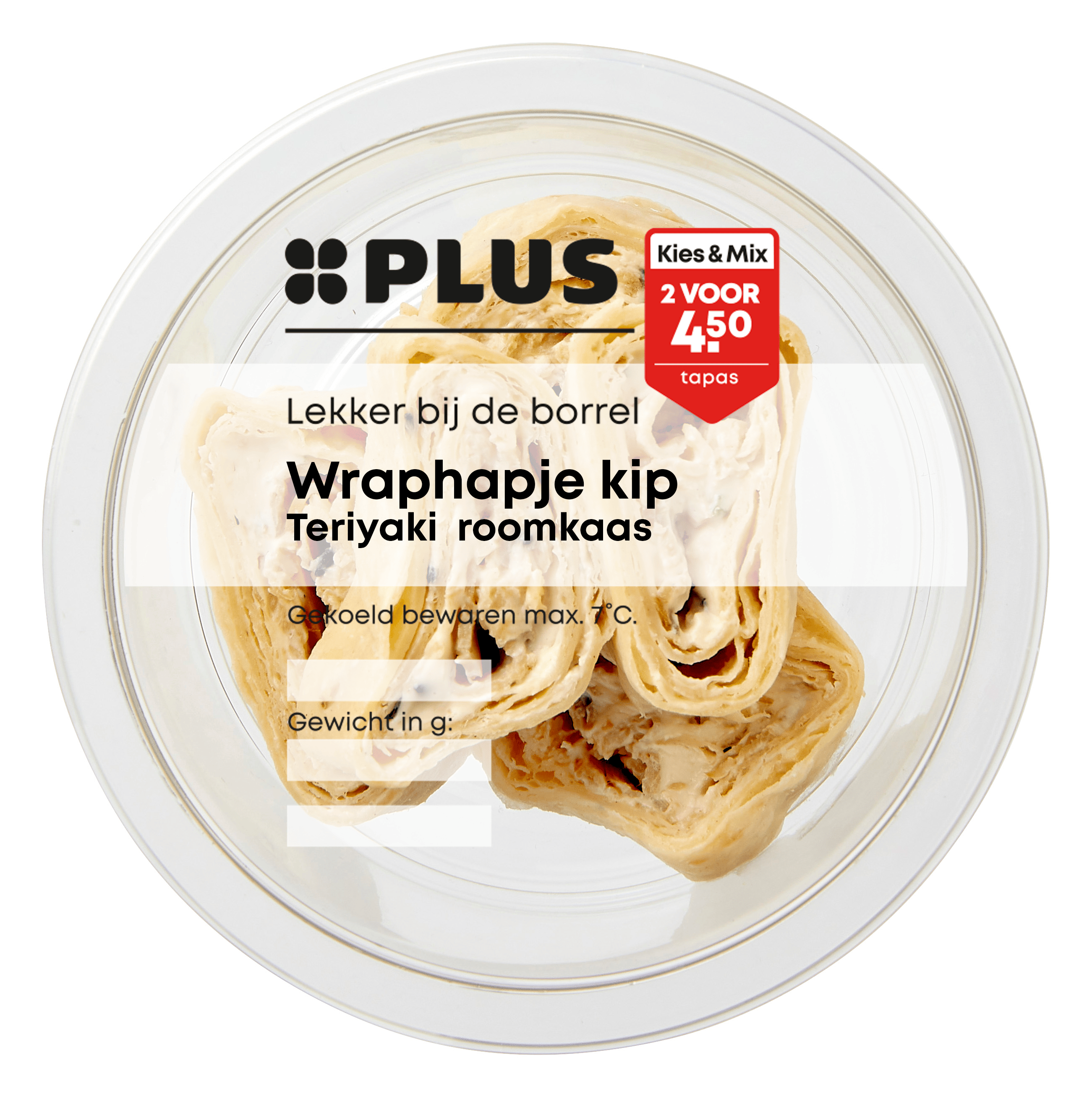 PLUS Wraphapje kip Teriyaki roomkaas Bakje 100 g