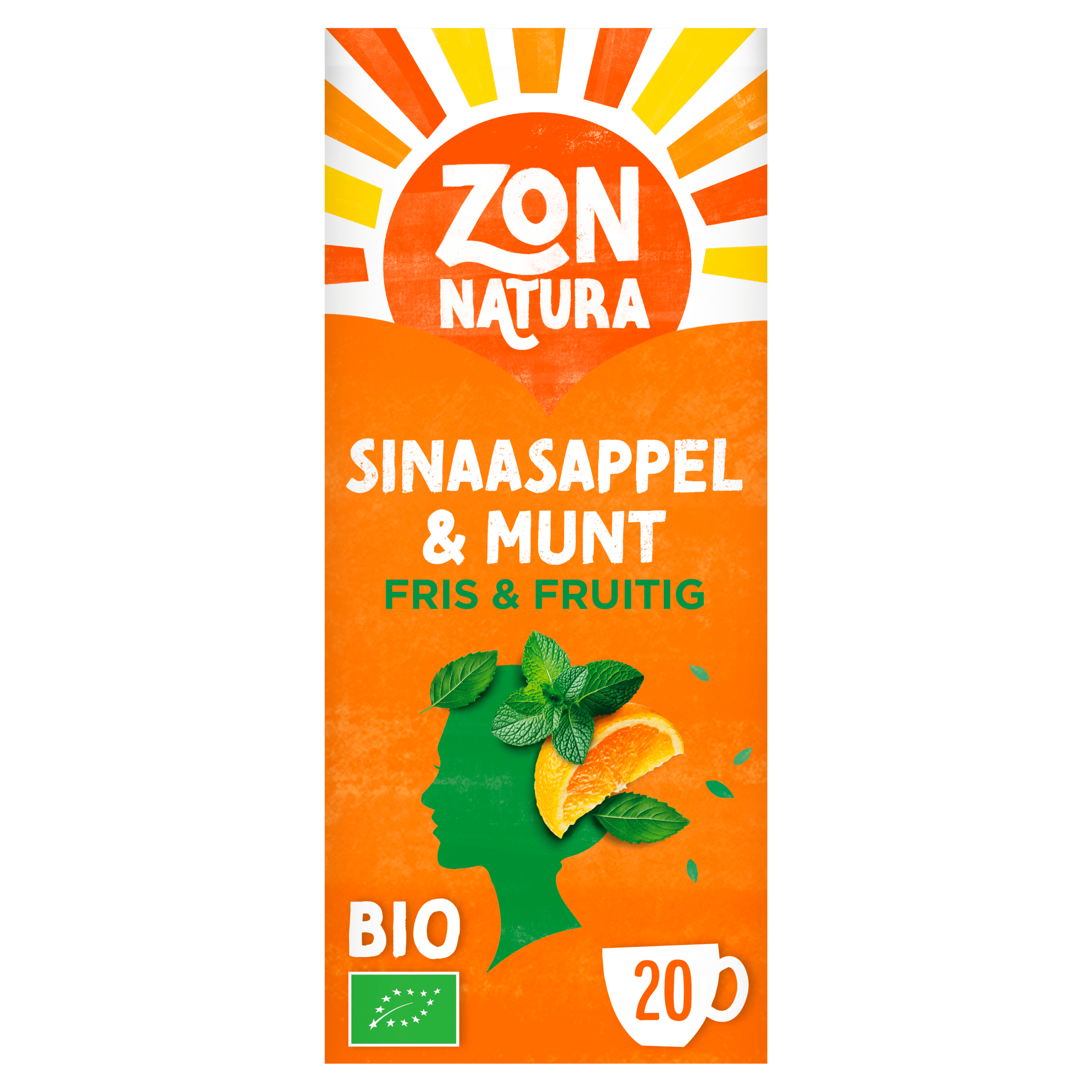 Zonnatura Thee Sinaasappel &amp; Munt Fris &amp; Fruitig Doos 20 st