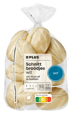 PLUS Schnittbroodjes wit Zak 10 st