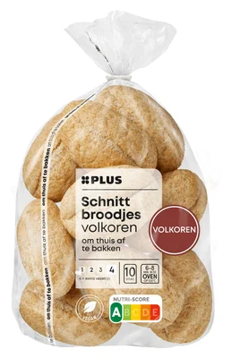 PLUS Schnittbroodjes volkoren Zak 10 st