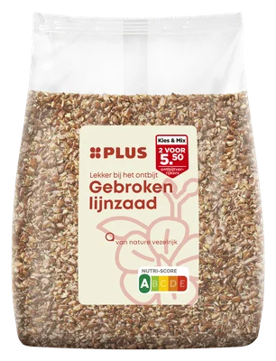 PLUS Ontbijtverrijker gebr lijnzaad Zak 450 g