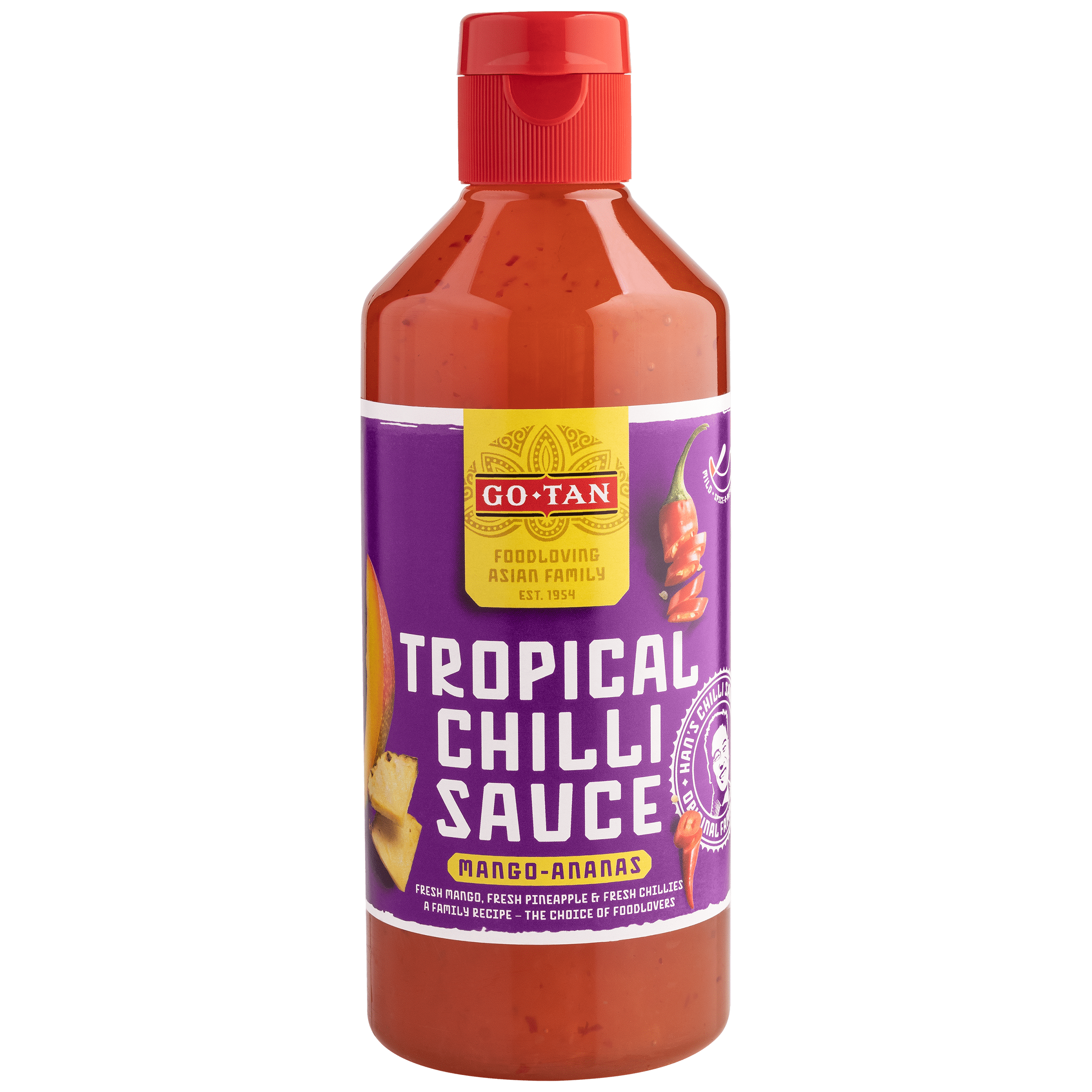 Go-Tan Chillisaus tropical Fles 500 ml