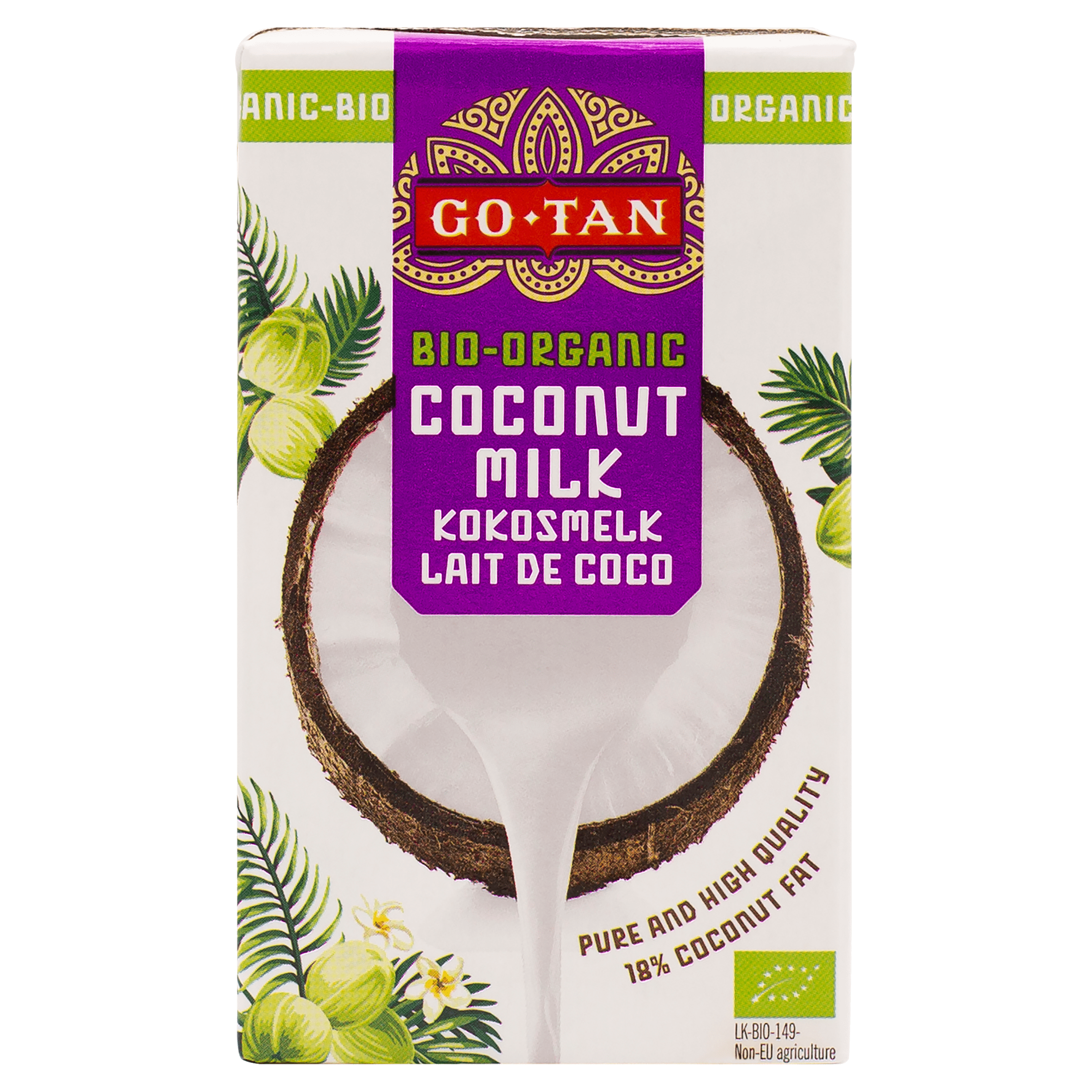 Go-Tan Kokosmelk biologisch Pak 250 ml