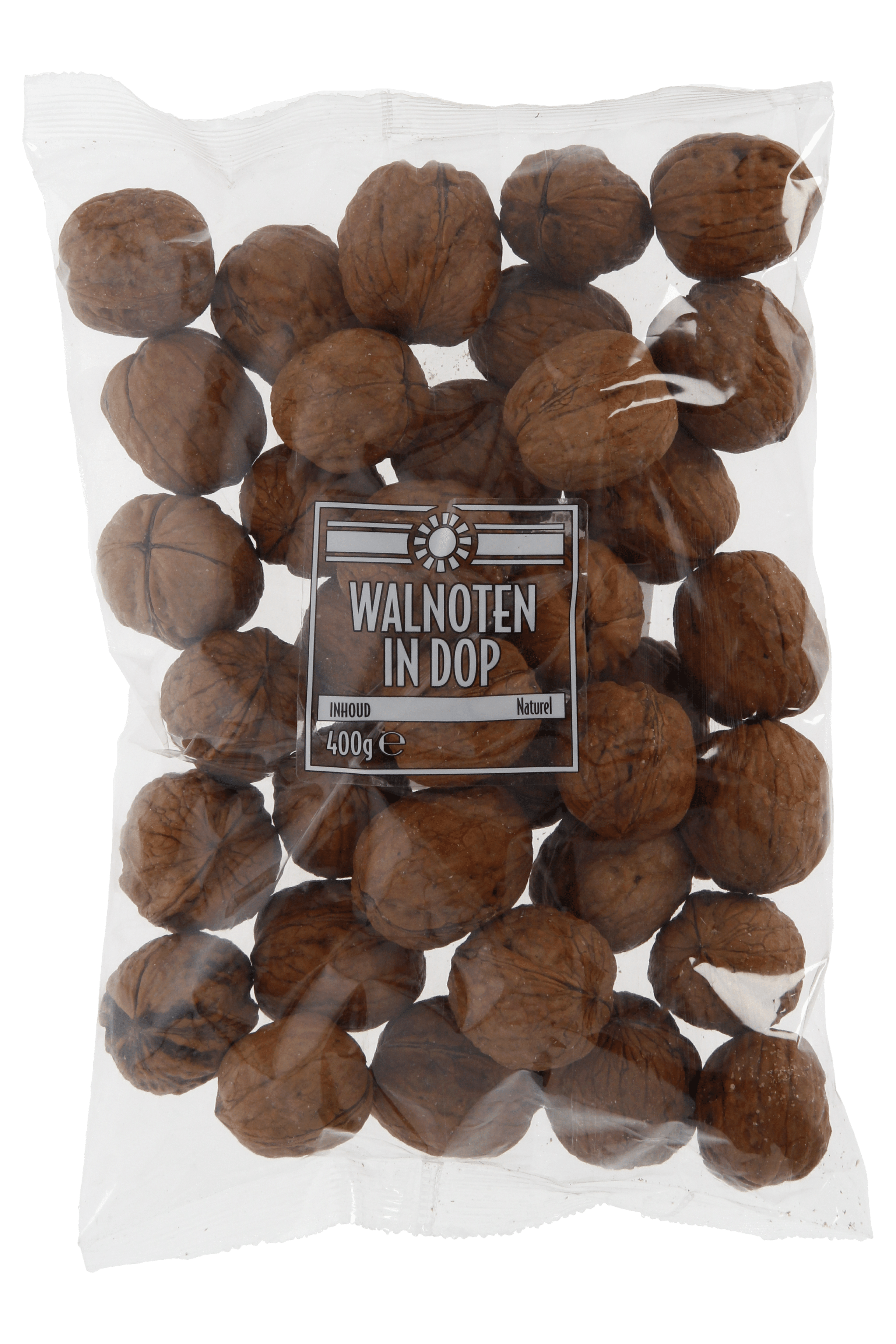 Neutraal Walnoten in dop ongebrand Zak 400 g