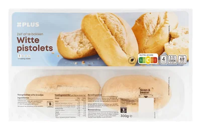 PLUS Glutenvrije pistolet wit Zak 2 st