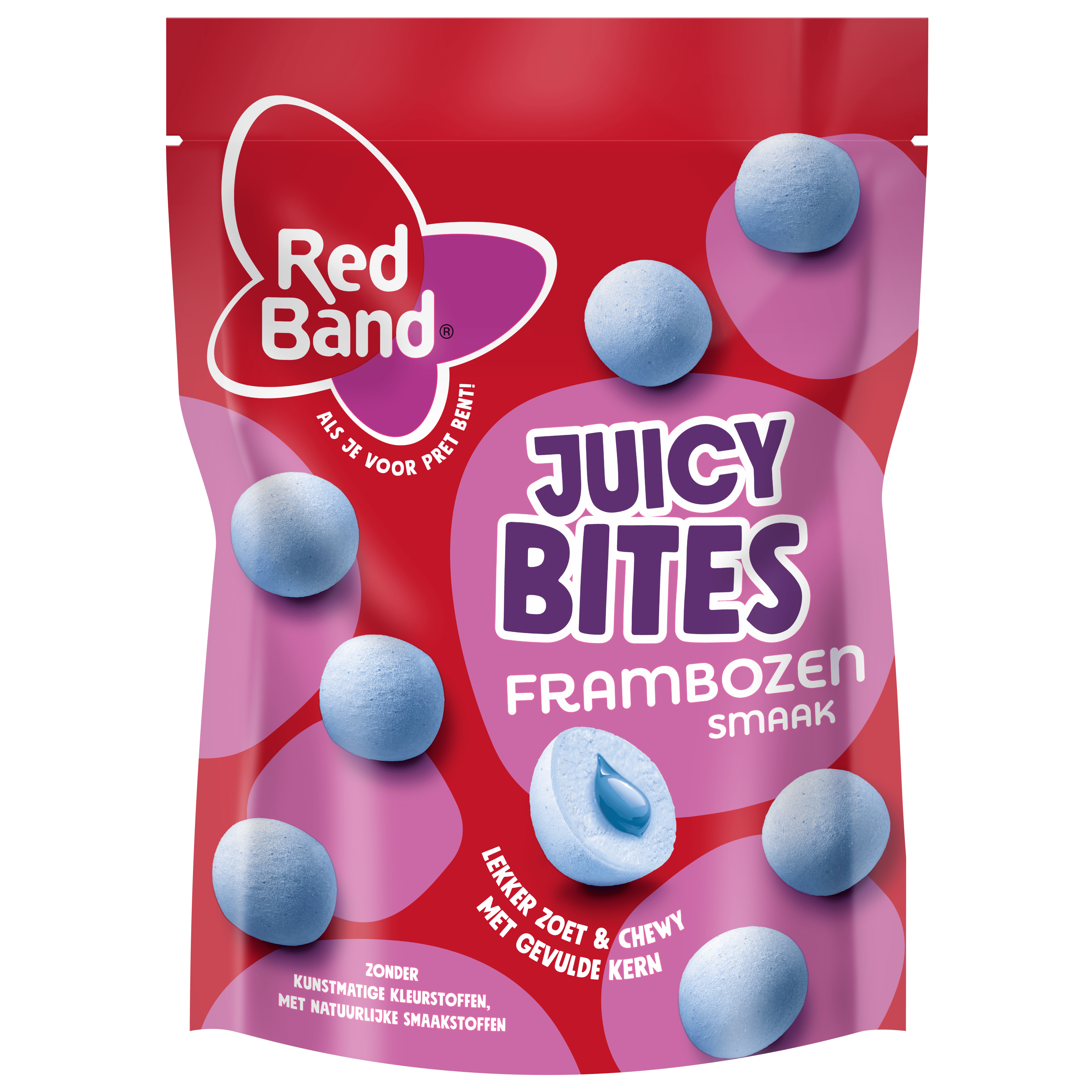 Redband Juicy bites framboos Zak 145 g