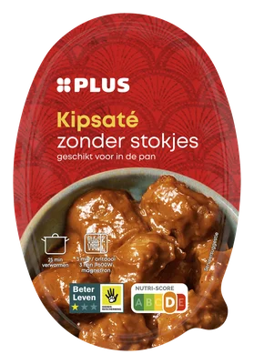 PLUS Kipsaté (zonder stokjes) Tray 160 g