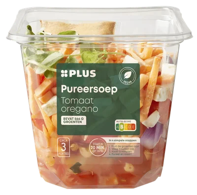 PLUS Pureersoep tomaat oregano Bakje 600 g