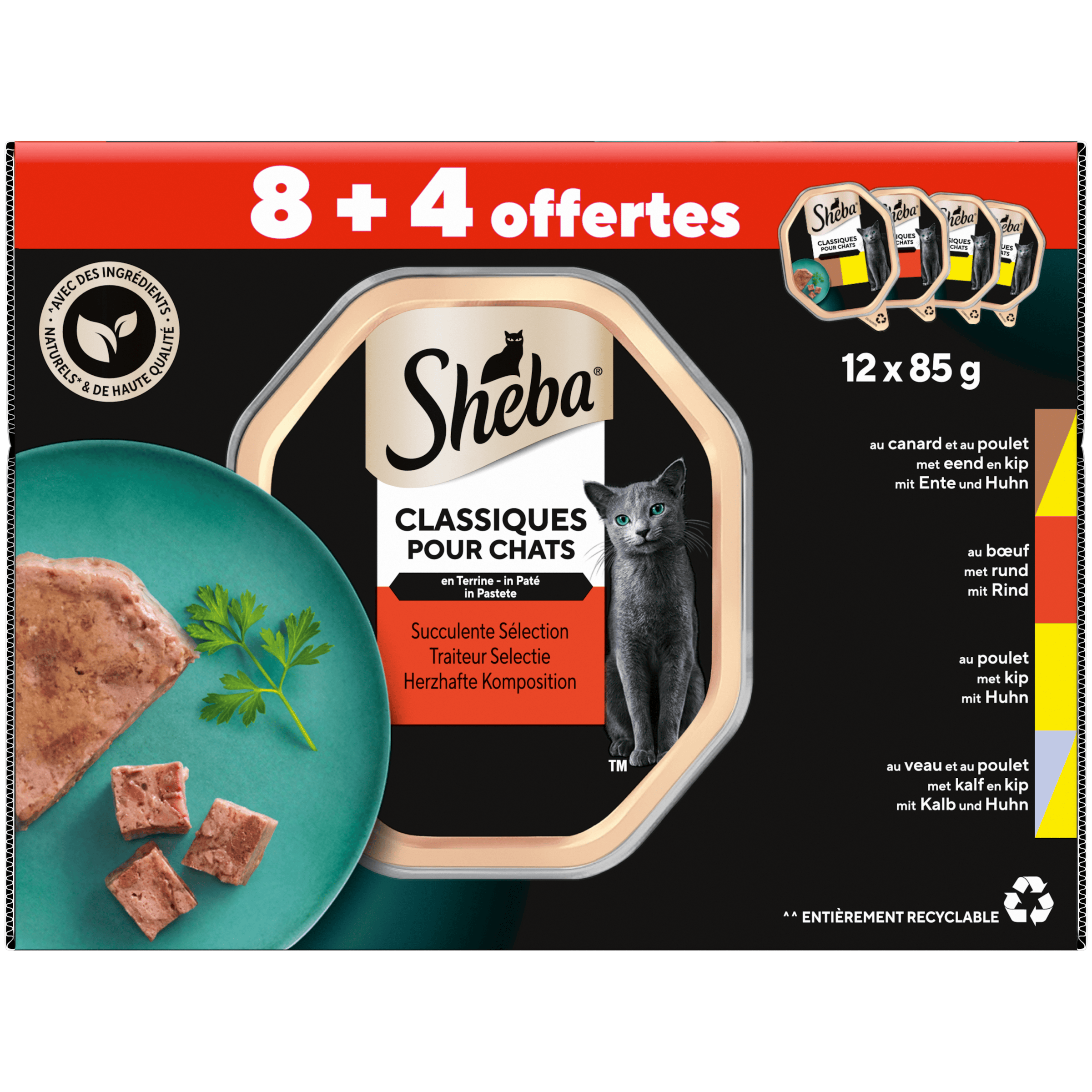 Sheba vis selectie 8+4 gratis Doos 1020 g