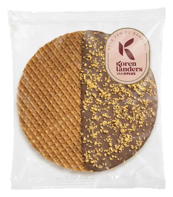 PLUS Korenlanders Stroopwafel XL karamel zeezout Doos 94 g