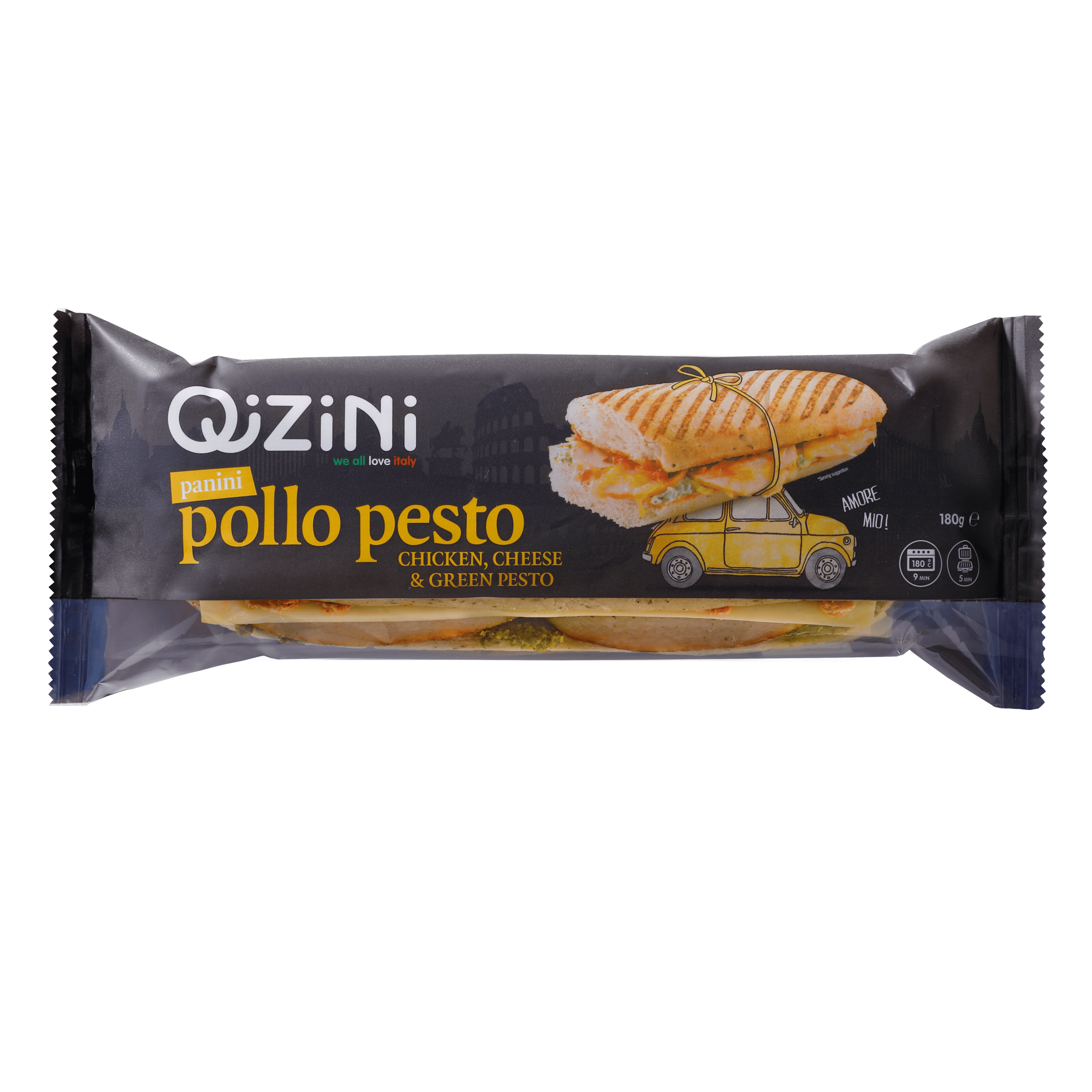 Qizini Panini pollo pesto Stuk 180 g