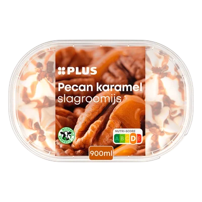 PLUS Slagroomijs brownie karamel Kuipje 900 ml