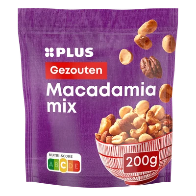 PLUS Macadamia mix gezouten gebrand Stazak 200 g