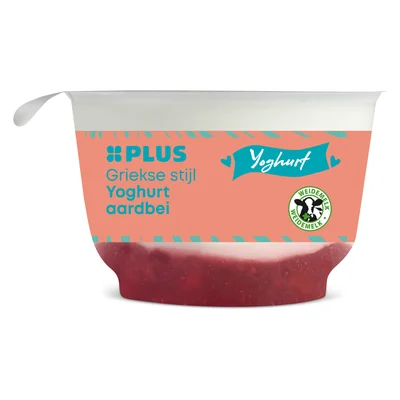 PLUS Griekse stijl yoghurt aardbei Beker 150 g
