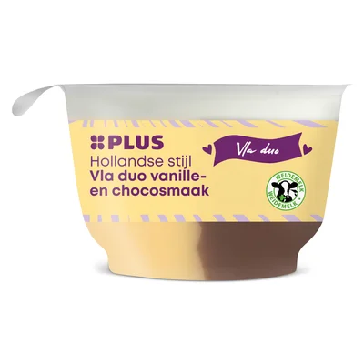 PLUS Hollandse st vla duo van choc Beker 150 g