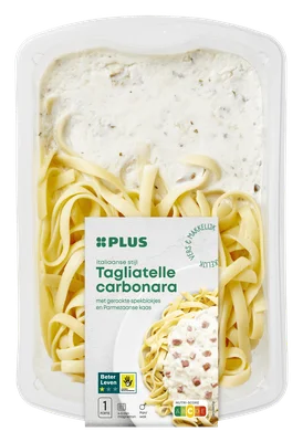 PLUS Tagliatelle carbonara Tray 450 g