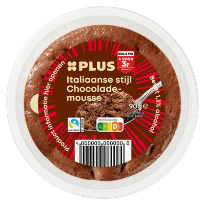 PLUS Italiaanse stijl Chocomousse Bakje 90 g