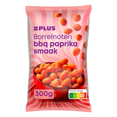 PLUS Borrelnoot BBQ Paprika Zak 300 g